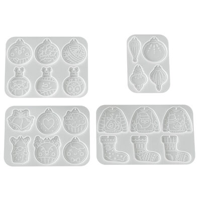 DIY Christmas Pendant Silicone Mold Christmas Socks Elk Sweater Hanging Tag Aromatherapy Gypsum Sheet Mold