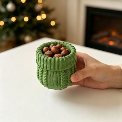Fried Dough Twists Knitting Wool Storage Tank Silicone Mold Diy Aromatherapy Candle Cup Container Plaster Mold