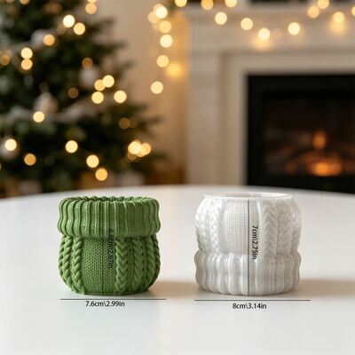 Fried Dough Twists Knitting Wool Storage Tank Silicone Mold Diy Aromatherapy Candle Cup Container Plaster Mold