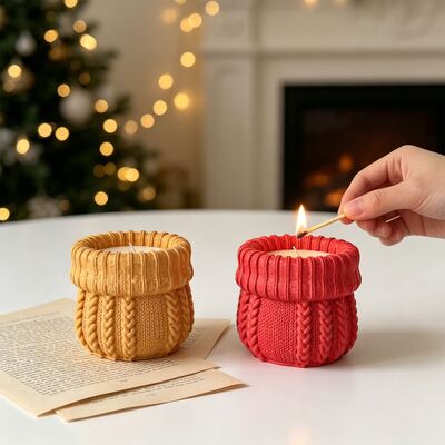 Fried Dough Twists Knitting Wool Storage Tank Silicone Mold Diy Aromatherapy Candle Cup Container Plaster Mold