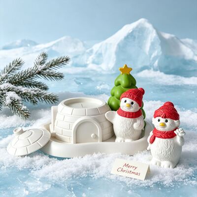 Christmas House Storage Jar, Candle Cup, Christmas Snowman, Christmas Tree, Candle Combination Decoration, Silicone Mold