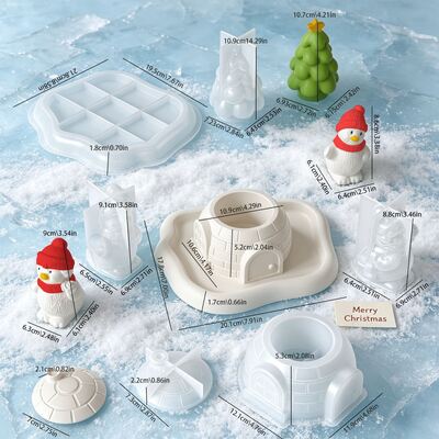 Christmas House Storage Jar, Candle Cup, Christmas Snowman, Christmas Tree, Candle Combination Decoration, Silicone Mold