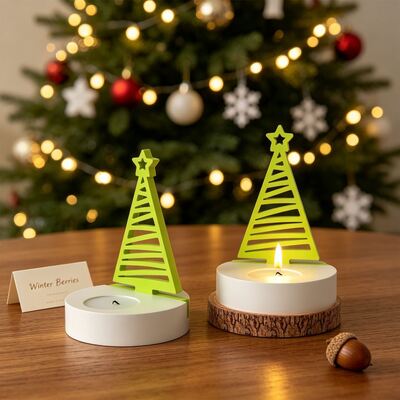 Cross Border Star Hollow Christmas Tree Insert Board Silicone Mold DIY Aromatherapy Gypsum Candle Holder Decoration Mold