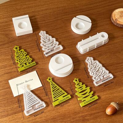 Cross Border Star Hollow Christmas Tree Insert Board Silicone Mold DIY Aromatherapy Gypsum Candle Holder Decoration Mold