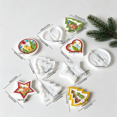 DIY Drip Glue Aromatherapy Gypsum Christmas Tree Round Love Pentagram Elk Hanging Silicone Mold