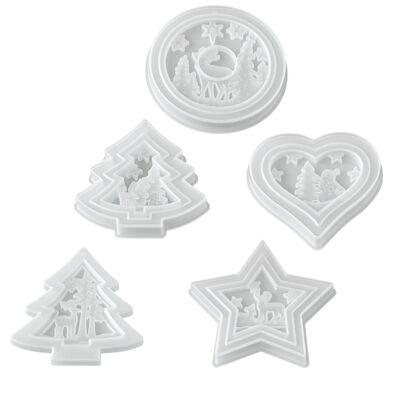 DIY Drip Glue Aromatherapy Gypsum Christmas Tree Round Love Pentagram Elk Hanging Silicone Mold
