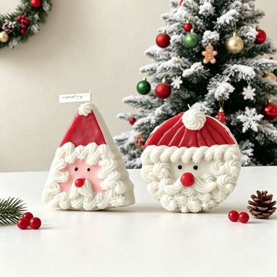 Circular Triangle Santa Silicone Mold DIY Cream Wind Aromatherapy Candle Gypsum Decoration Mold