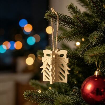 Erlian Christmas Hollow Star Dot Striped Bow Gift Box Aromatherapy Gypsum Silicone Mold