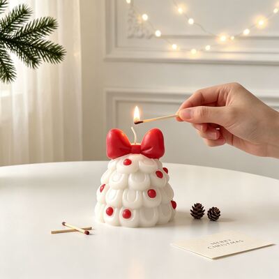 New Butterfly Bow Christmas Tree Silicone Mold DIY Christmas Atmosphere Aromatherapy Gypsum Candle Mold
