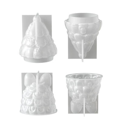 New Butterfly Bow Christmas Tree Silicone Mold DIY Christmas Atmosphere Aromatherapy Gypsum Candle Mold
