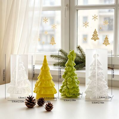 New Squirrel Hat Christmas Tree Silicone Mold DIY Christmas Aromatherapy Candle Ornament Gypsum Mold