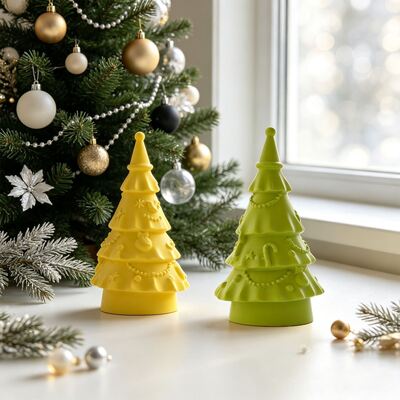New Squirrel Hat Christmas Tree Silicone Mold DIY Christmas Aromatherapy Candle Ornament Gypsum Mold