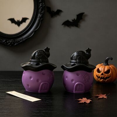 Halloween Wizard Hat House Candle Cup Silicone Mold Spider Web Creative Fragrance Container Flower Pot Plaster Mold