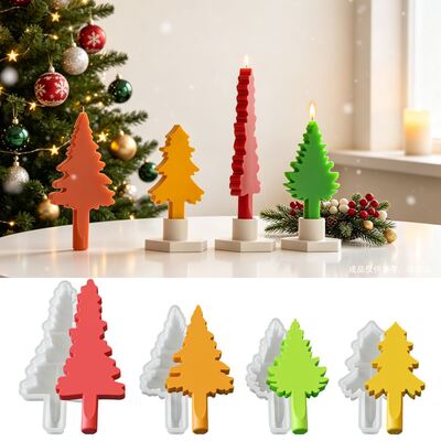 Cross-border New Product: Simple Christmas Tree Candle Decoration, Silicone Mold, DIY Aromatherapy Plaster Base Mold
