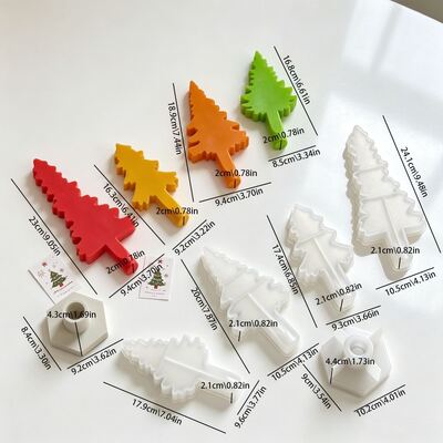 Cross-border New Product: Simple Christmas Tree Candle Decoration, Silicone Mold, DIY Aromatherapy Plaster Base Mold