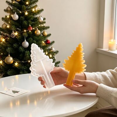 Cross-border New Product: Simple Christmas Tree Candle Decoration, Silicone Mold, DIY Aromatherapy Plaster Base Mold