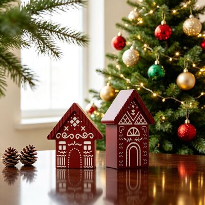 8-piece Set Of DIY Silicone Molds Featuring Christmas Carved Houses, Suitable For Making Aromatherapy Candles And Plaster European-style Hanging Decorations