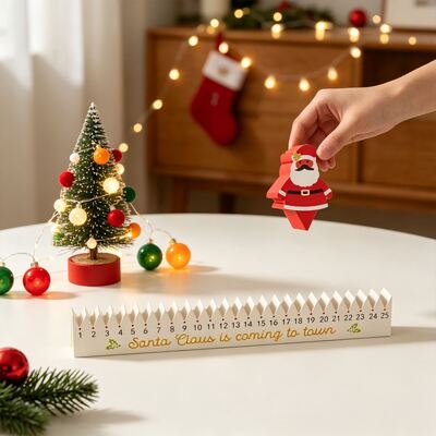 Christmas Countdown Calendar Silicone Mold 25 Grid Santa Claus Arrival Calendar Aromatherapy Gypsum Mold