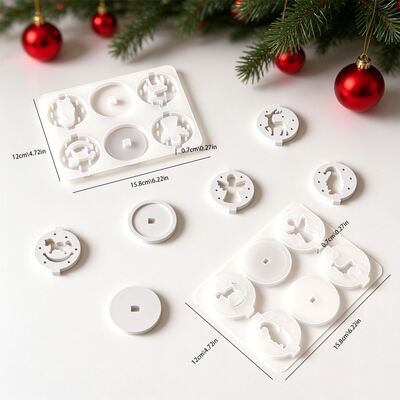 Christmas Hollow Splicing Candle Holder Silicone Mold Angel Reindeer Santa Claus Aromatherapy Candle Stand Mold