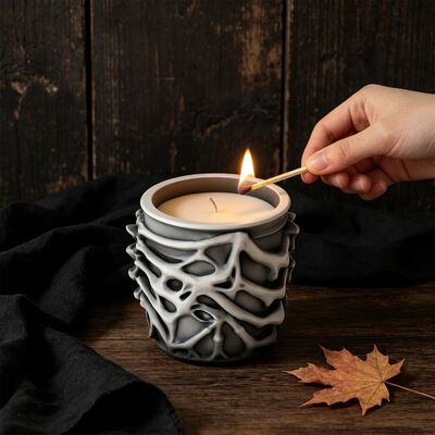 3D Bone Storage Jar Silicone Mold DIY Halloween Skeleton Aromatherapy Candle Cup Gypsum Mold