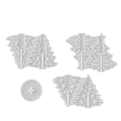 New Splicing Hollow Christmas Tree Silicone Mold DIY Snowflake Christmas Tree Gypsum Decoration Mold
