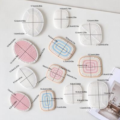 Ins Woven Tassel Coaster Silicone Mold DIY Oval Square Gypsum Aromatherapy Pad Drip Glue Mold