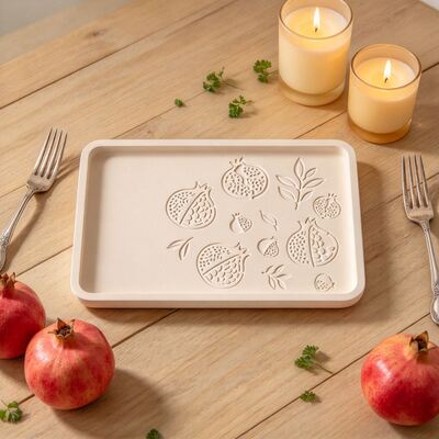 Ins Style Pomegranate Relief Tray Silicone Mold DIY Porous Pomegranate Ornament Storage Box Mold