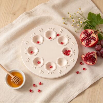 Ins Style Pomegranate Relief Tray Silicone Mold DIY Porous Pomegranate Ornament Storage Box Mold