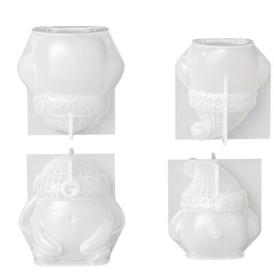 Cross Border 3D 3D Knitted Hat For Chicks And Rabbits Silicone Mold DIY Aromatherapy Gypsum Candle Mold