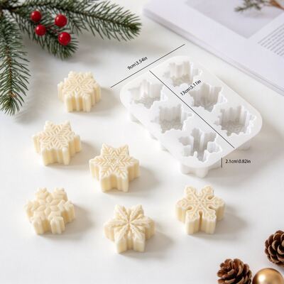 Christmas Six In One Snowflake Aromatherapy Tablets Silicone Mold Multiple Snowflake Fragrance Stone Hanging Dropping Mold