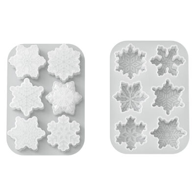 Christmas Six In One Snowflake Aromatherapy Tablets Silicone Mold Multiple Snowflake Fragrance Stone Hanging Dropping Mold