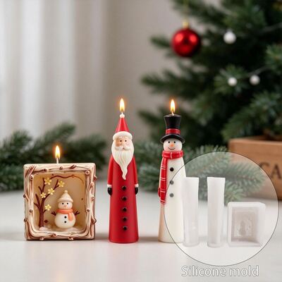 Cross Border Santa Claus Snowman Photo Frame Silicone Mold DIY Aromatherapy Gypsum Ornament Candle Mold