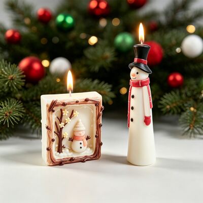 Cross Border Santa Claus Snowman Photo Frame Silicone Mold DIY Aromatherapy Gypsum Ornament Candle Mold