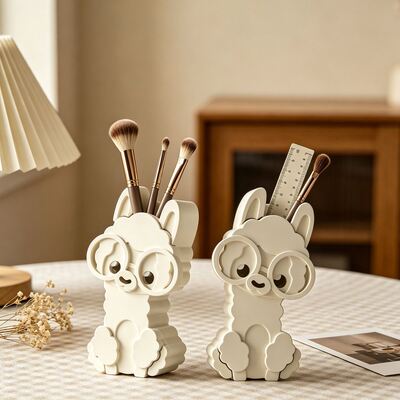 Cross Border Alpaca Silhouette Lamp Silicone Mold DIY With Glasses Alpaca Vase Storage Jar Gypsum Mold