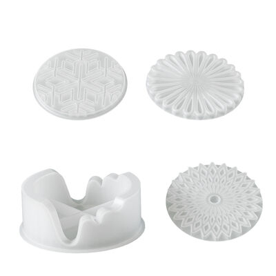 Cross Border Ins Style Daisy Snowflake Mandala Patterned Coaster Storage Base Gypsum Silicone Mold