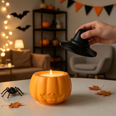 Ghost Wizard Hat Pumpkin Storage Can Silicone Mold Halloween Pumpkin Candle Cup Gypsum Mold