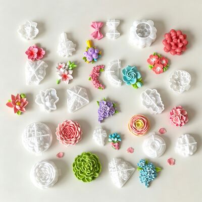 Ins Style Multiple Flower Clusters, Fragrant Flowers, Car Decorations, Decorative Ornaments, Drip Glue Gypsum Silicone Molds