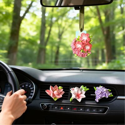 Ins Style Multiple Flower Clusters, Fragrant Flowers, Car Decorations, Decorative Ornaments, Drip Glue Gypsum Silicone Molds