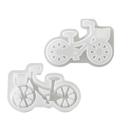 Retro Bicycle Flower Arrangement Ornament Silicone Mold DIY Aromatherapy Candle Container Decoration Table Gypsum Mold