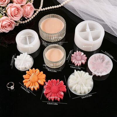 Circular Striped Storage Jar, Candle Cup, Flower Pot, Silicone Mold, DIY Daisy Decorative Candle Mold