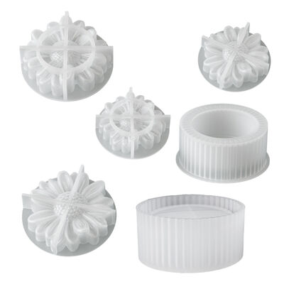 Circular Striped Storage Jar, Candle Cup, Flower Pot, Silicone Mold, DIY Daisy Decorative Candle Mold