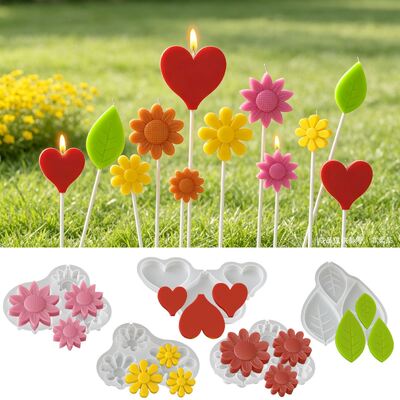 Ins Countryside Gardening Decoration Flowers And Leaves Insert Signature Silicone Mold DIY Aromatherapy Candle Gypsum Mold
