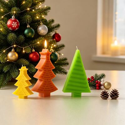 Cross Border New Product Triple Christmas Tree Silicone Mold DIY Aromatherapy Gypsum Candle Christmas Decoration Mold