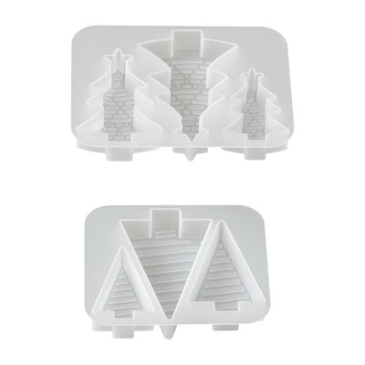 Cross Border New Product Triple Christmas Tree Silicone Mold DIY Aromatherapy Gypsum Candle Christmas Decoration Mold
