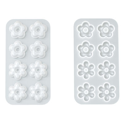 Hollow Out Chubby Flower Pendant Silicone Mold With Eight Pieces Of Soft And Cute Thick Petal Hanging Decoration, Drip Glue Hand Decoration Mold