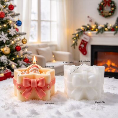 Bow, Five Pointed Star, Santa Claus, Candy Gift Box, Aromatherapy Candle, Gypsum Ornament, Silicone Mold