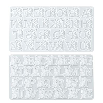 Butterfly 26 English Letter Silicone Mold DIY Drip Resin Keychain Pendant Letter Mold