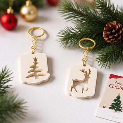 Christmas Hollow Hanging Tag Silicone Mold, Reindeer Snowflake Christmas Tree Drip Glue Keychain Aromatherapy Sheet Mold