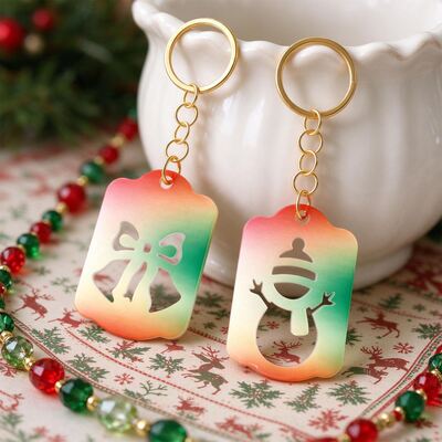 Christmas Hollow Hanging Tag Silicone Mold, Reindeer Snowflake Christmas Tree Drip Glue Keychain Aromatherapy Sheet Mold