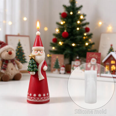 3D Santa Claus Tree Hugging Silicone Mold DIY Aromatherapy Candle Ornament Drip Plaster Mold